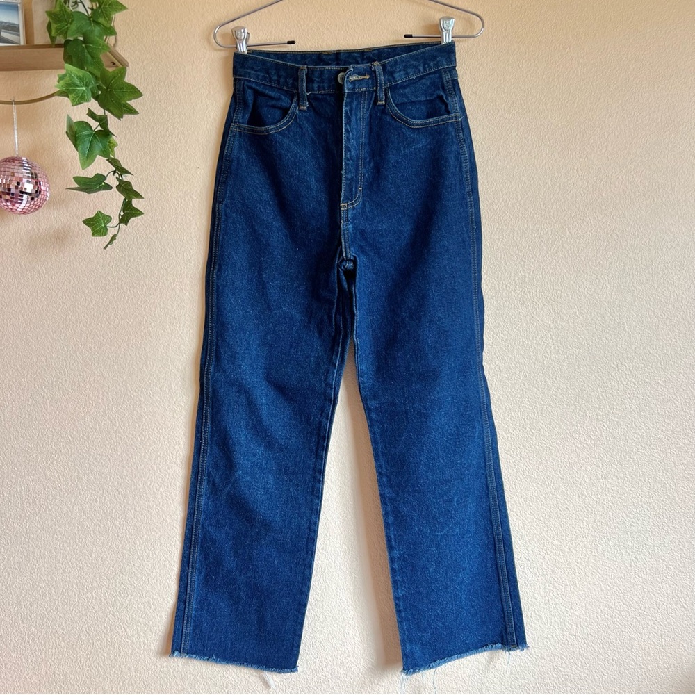 John Galt Brandy Melville Dark Wash Denim Boyfriend Straight Leg Jeans S 24/25